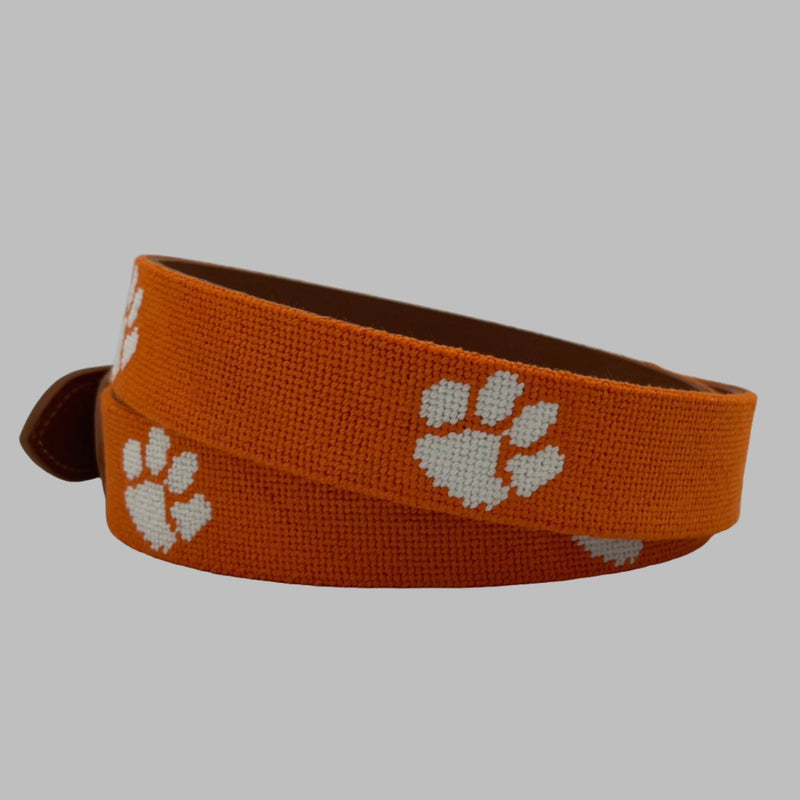 Clemson University Tigers Hand-stitched Needlepoint Belt by Charleston Belt