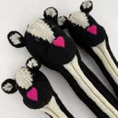Sunfish: Knit Wool Headcover - Skunk (Driver, Fairway, Hybrid, or Set)