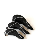 Sassy Caddy: Ladies Golf Headcovers (Set of 3) - Black with White Piping