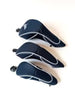 Sassy Caddy: Ladies Golf Headcovers (Set of 3) - Navy with White Piping