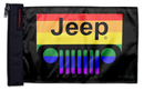 Jeep Grill 12"x18" Forever Wave Flag for Golf Carts