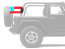 1st Confederate 7 Star 12"x18" Forever Wave Flag for Jeep Wrangler JK 2-Door 2007-2018