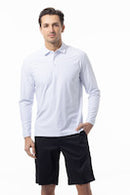 SanSoleil: Men's UPF 50 SolAir Long Sleeve Stripe Polo - 900841S