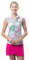 SanSoleil: Ladies UPF 50 SolTek Lux Sleeveless Print Mock - 900627P