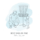 Custom Disc Golf Line Drawing Disc