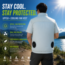LITEGUEST UPF50+ Cooling Fan Vest | Outdoor Sun Protection Gear