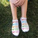 Heart & Golf Design No-Show Socks – Fun Golf Socks for Women & Men