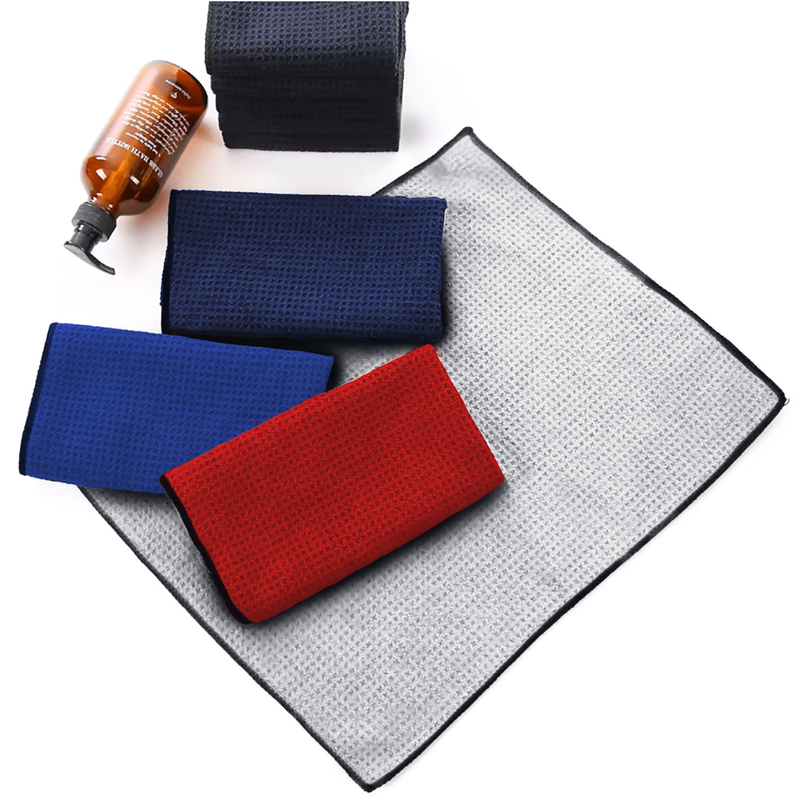 Pro Towels Blankets - Small Microfiber Waffle Golf Towel: Black Trimmed Pack of 3