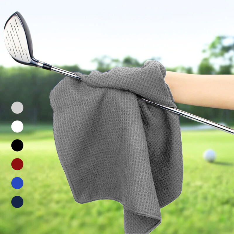 Pro Towels Blankets - Small Microfiber Waffle Golf Towel: Black Trimmed Pack of 3