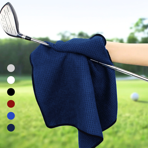 Pro Towels Blankets - Small Microfiber Waffle Golf Towel: Black Trimmed Pack of 3