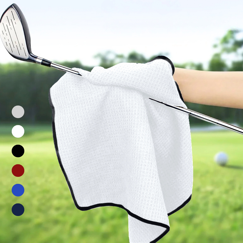 Pro Towels Blankets - Small Microfiber Waffle Golf Towel: Black Trimmed Pack of 3