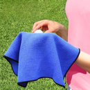 Pro Towels Blankets - Small Microfiber Waffle Golf Towel: Black Trimmed Pack of 3