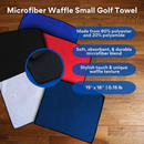 Pro Towels Blankets - Small Microfiber Waffle Golf Towel: Black Trimmed Pack of 3