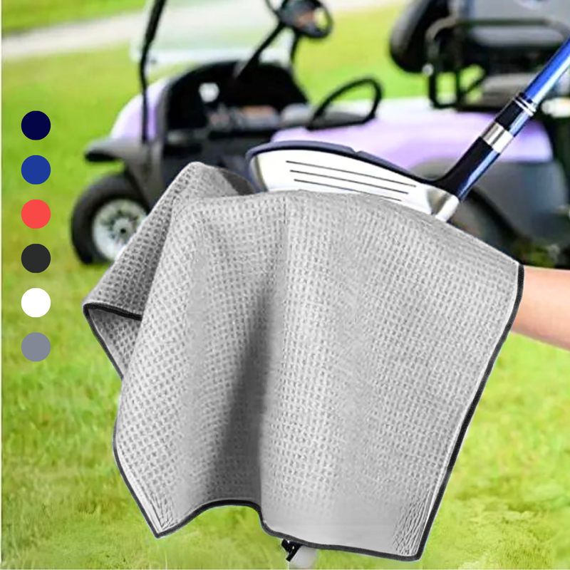 Pro Towels Blankets - Medium Microfiber Waffle Golf Towel: Black Trimmed Pack of 3