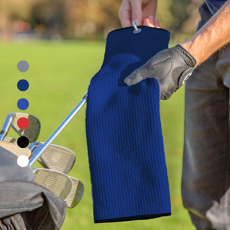 Pro Towels Blankets - Tri-Fold Microfiber Waffle Golf Towel: Grommet & Hook Pack of 2
