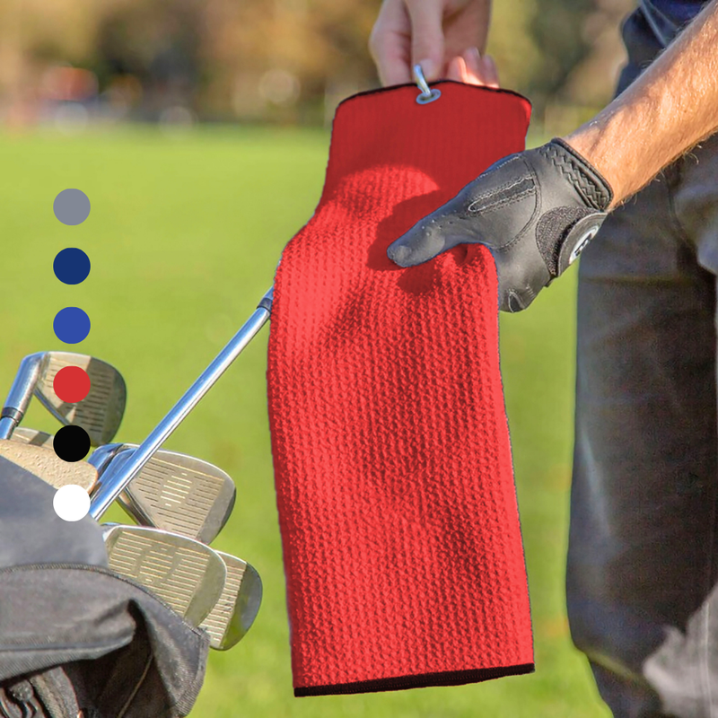 Pro Towels Blankets - Tri-Fold Microfiber Waffle Golf Towel: Grommet & Hook Pack of 2