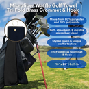 Pro Towels Blankets - Tri-Fold Microfiber Waffle Golf Towel: Grommet & Hook Pack of 2