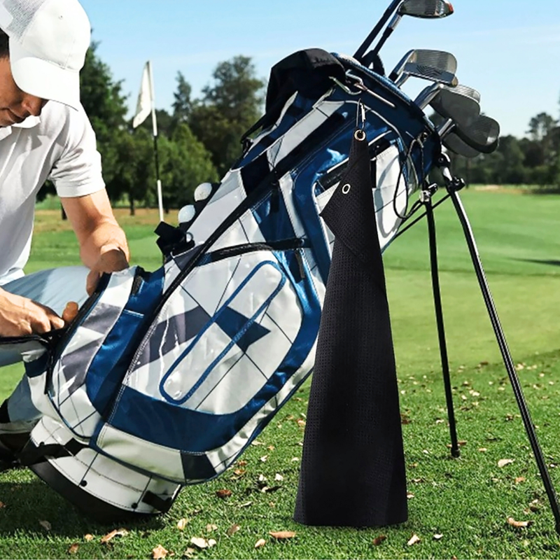 Pro Towels Blankets - Tri-Fold Microfiber Waffle Golf Towel: Grommet & Hook Pack of 2