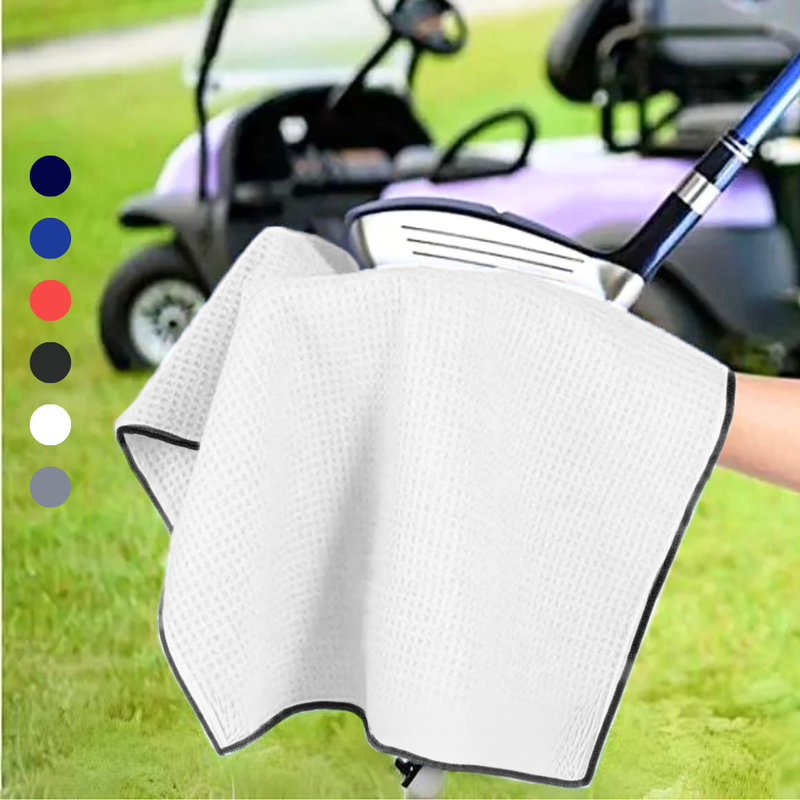 Pro Towels Blankets - Medium Microfiber Waffle Golf Towel: Black Trimmed Pack of 3