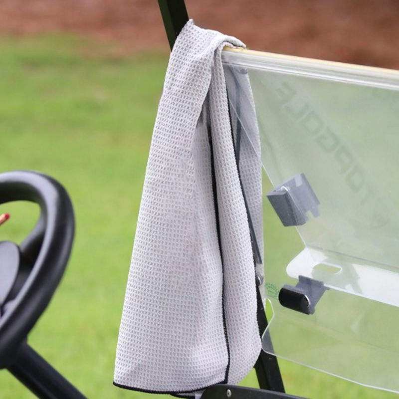 Pro Towels Blankets - Large Microfiber Waffle Golf Towel: Black Trimmed