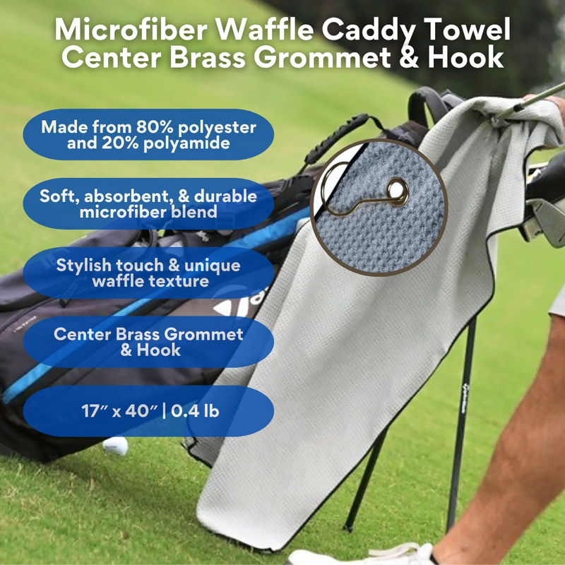 Pro Towels Blankets - Large Microfiber Waffle Golf Towel: Center Grommet & Hook