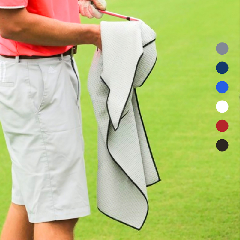 Pro Towels Blankets - Large Microfiber Waffle Golf Towel: Black Trimmed