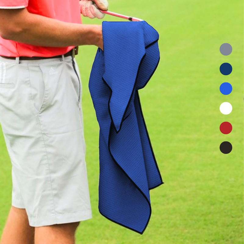 Pro Towels Blankets - Large Microfiber Waffle Golf Towel: Black Trimmed
