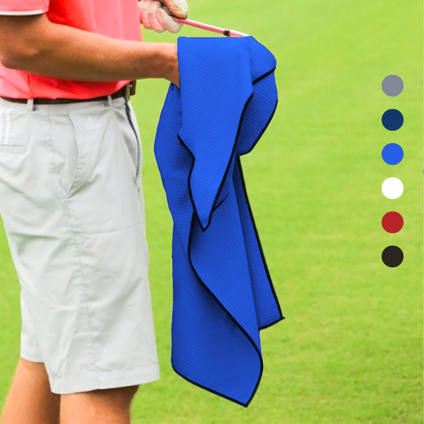 Pro Towels Blankets - Large Microfiber Waffle Golf Towel: Black Trimmed