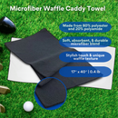 Pro Towels Blankets - Large Microfiber Waffle Golf Towel: Black Trimmed