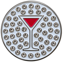 Martini (Pink Cosmopolitan) Ball Marker & Hat Clip with Crystals by ReadyGOLF