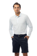 SanSoleil: Men's UPF 50 Soltek Ice Long Sleeve Print Polo - 900841