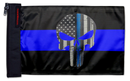 Thin Blue Line Punisher 12"x18" Forever Wave Flag for Jeep Wrangler YJ 1986-1995
