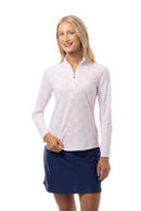 SanSoleil: Ladies Soltek Lux Long Sleeve Print Mock - 900621
