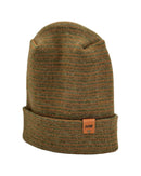 Trending Men’s Beanie – Modern H-Stitch Cuffed Beanie | Brown & Green Contrast | Made in USA