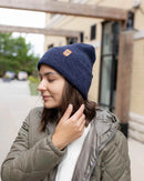 NEW HAAKWEAR H-Stitch Cuffed Beanie - Designed and Made in USA (Patented Design) - Denim Blue