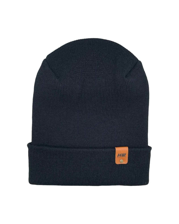 NEW HAAKWEAR H-Stitch Cuffed Beanie - Designed and Made in USA (Patented Design) - Midnight Black