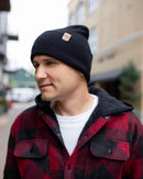 NEW HAAKWEAR H-Stitch Cuffed Beanie - Designed and Made in USA (Patented Design) - Midnight Black