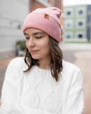 NEW HAAKWEAR H-Stitch Cuffed Beanie - Designed and Made in USA (Patented Design) - Pearl Pink