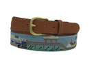 Shem Creek Hand-stitched Needlepoint Belt by Charleston Belt