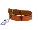 Carolina Crescent Palmetto Hand-stitched Needlepoint Belt by Charleston Belt