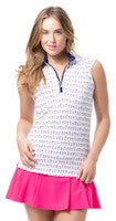 SanSoleil: Ladies UPF 50 SolTek Lux Sleeveless Print Mock - 900627P