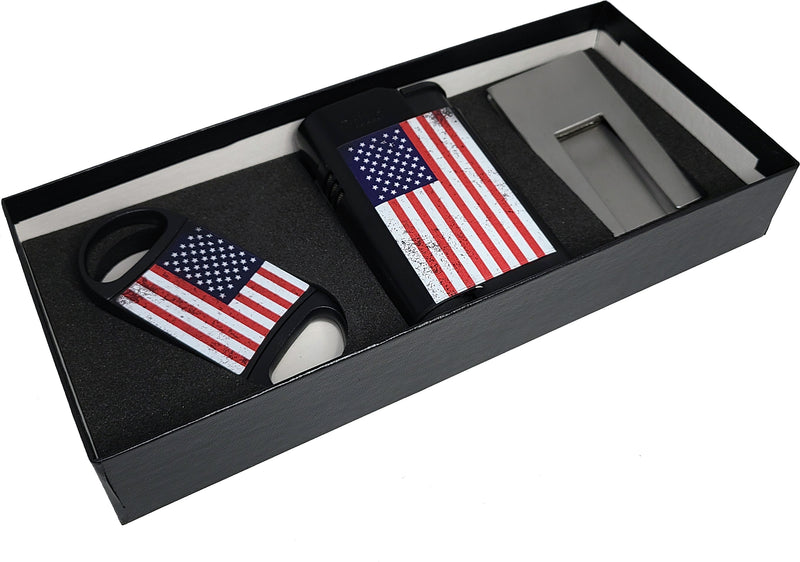 Palio Ballista Cigar Cutter USA Flag Gift Set