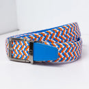 Nexbelt: Men's Braided Blue & Orange Golf Ratchet Belt 1.38" [35mm]