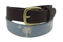 Carolina Crescent Palmetto Hand-stitched Needlepoint Belt by Charleston Belt