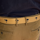 SC State Flag Palmetto Moon Embroidered Navy/Beige Woven Web Belt