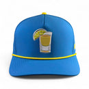 Tequila and Lime Golf Hat | Snapback Cap | Built-in Magnetic Ball Marker Holder + Marker Included | Adjustable | Shot Glass