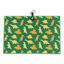 Green Dino Nugget Golf Towel | Premium Double-Sided Microfiber | Heavy-Duty Magnetic Towel with Carabiner Clip | 24 x 16 in