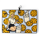 Milk & Cookies Golf Towel | Premium Double-Sided Microfiber | Heavy-Duty Magnetic Towel with Carabiner Clip | 24 x 16 in | Cart Girl
