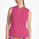 PINK SLEEVELESS QUARTER ZIP TOP