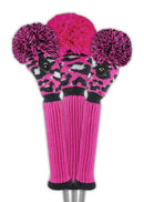 Just 4 Golf: Leopard Headcover Set - Hot Pink and Black